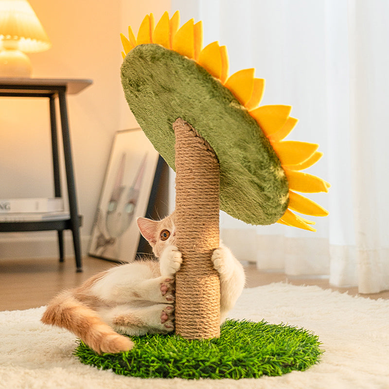 Sunflower Sisal Cat Scratching Board with Stable Grass Base